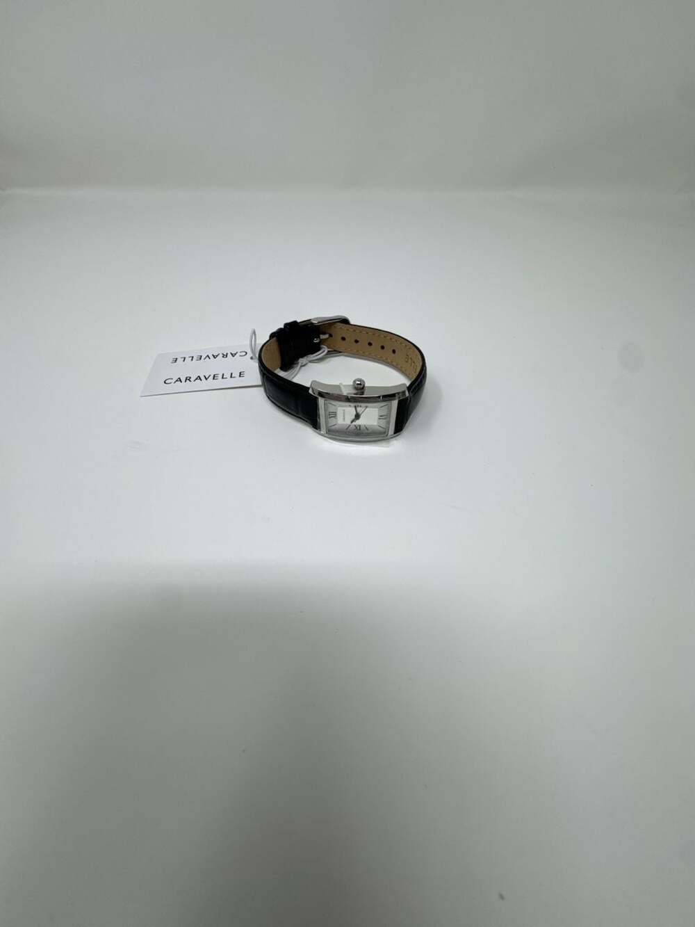 Caravelle by Bulova Ladies' Rectangular Dress Quartz Watch with Black Leather St